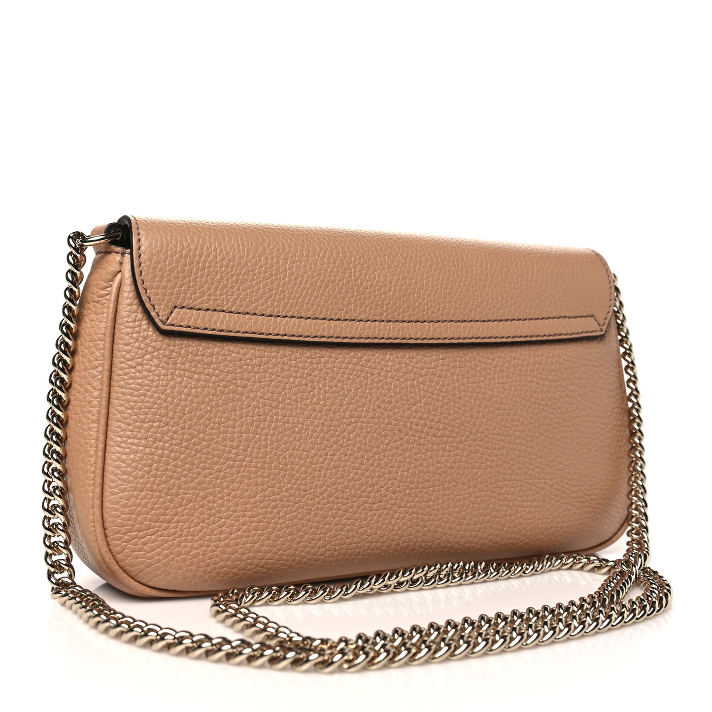 Pebbled Calfskin Medium Soho Flap Crossbody Camelia