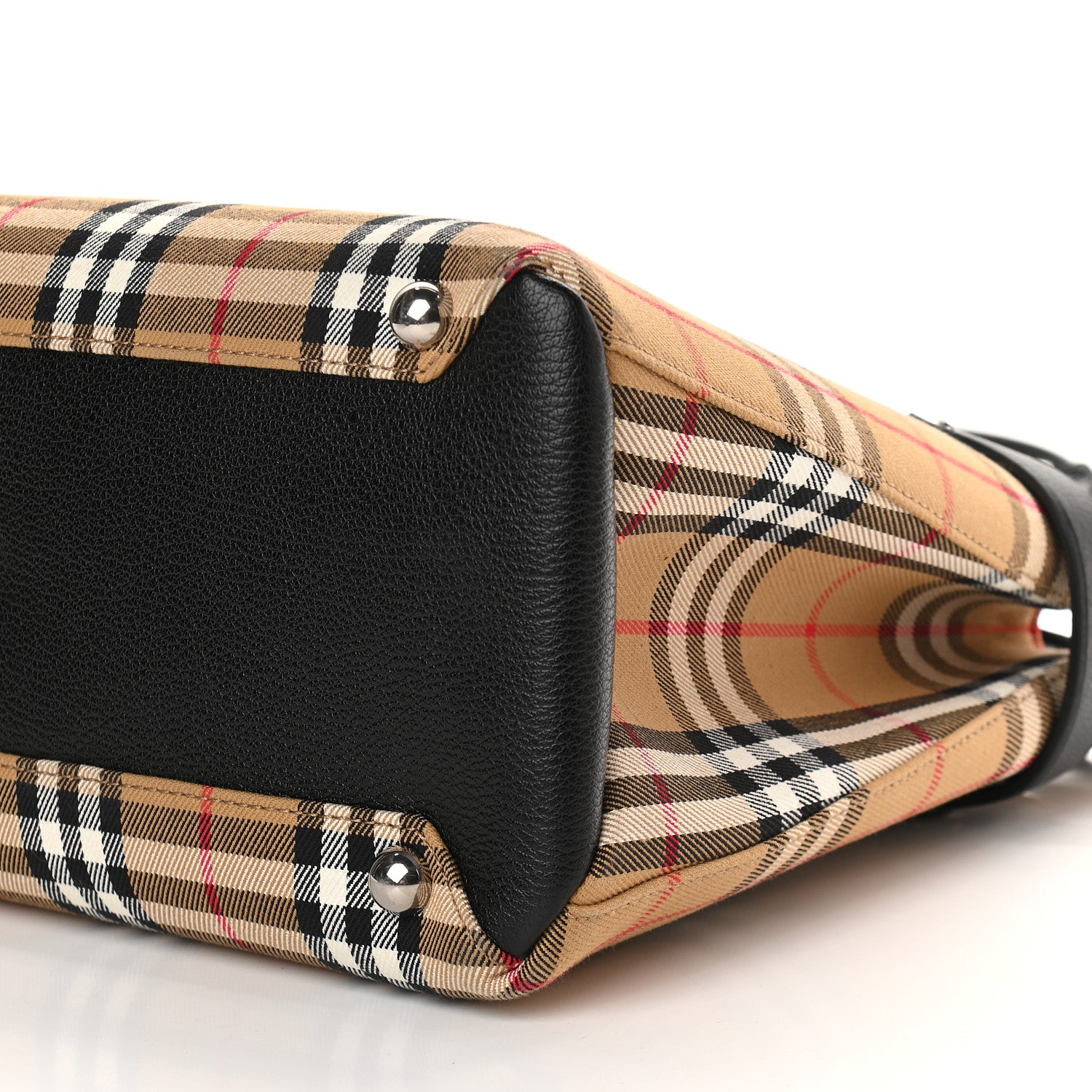Burberry Goatskin Vintage Check Medium Banner Tote Black 8 of 8