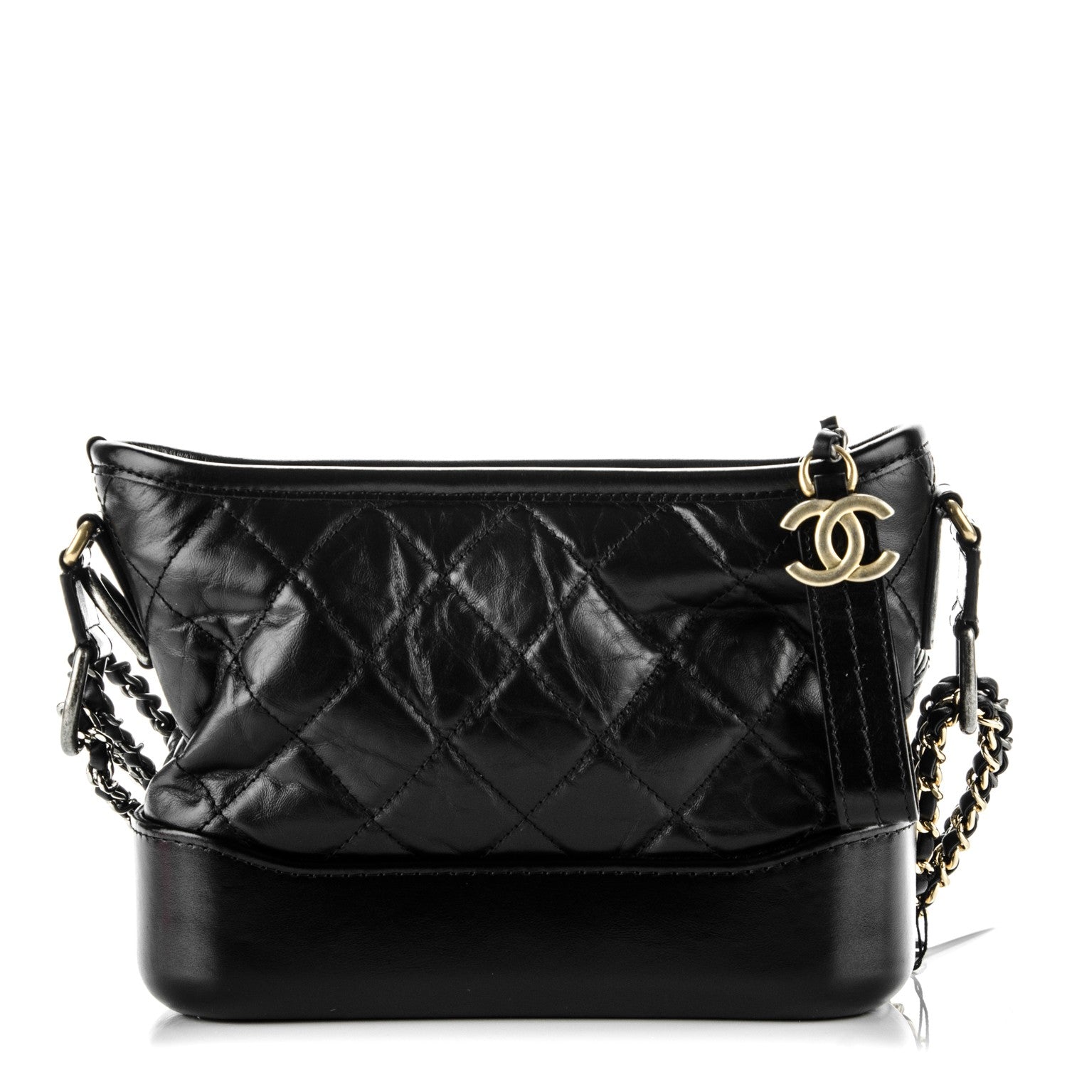 Chanel Aged Calfskin Quilted Small Gabrielle Hobo Black 1 of 8