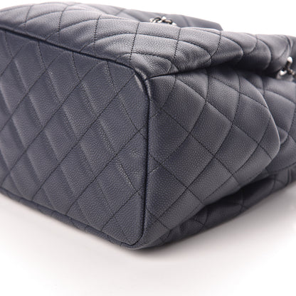 Chanel Grained Calfskin Quilted Medium CC Chain Bucket Drawstring Bag Blue 9 of 10