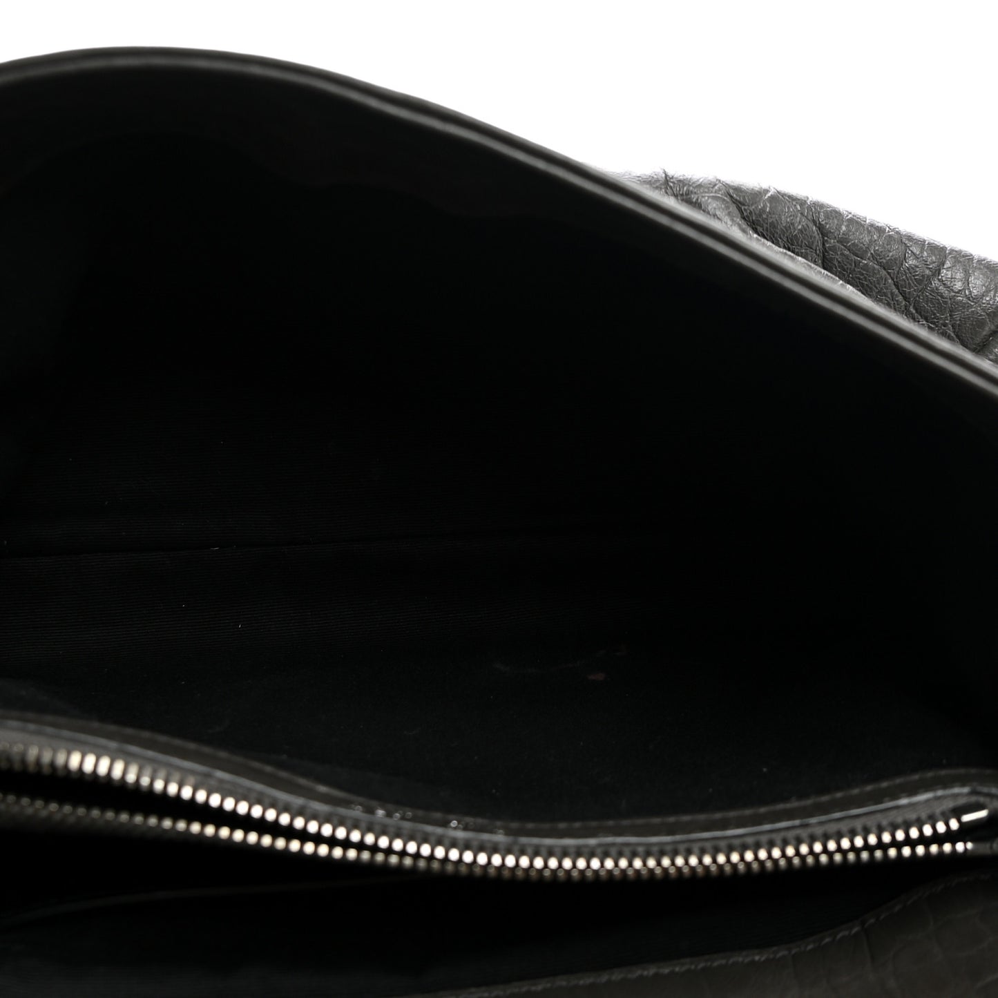 Calfskin Crocodile Embossed Medium West Hollywood Monogram Fold-Over Grey