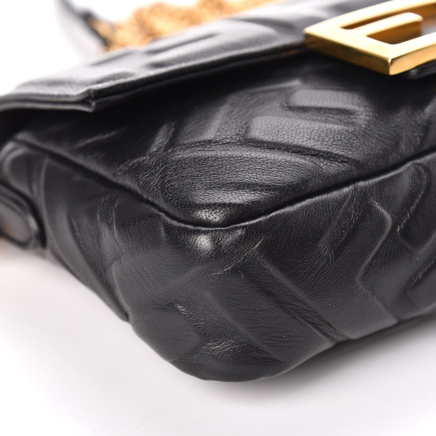 Nappa FF 1974 Embossed Mini Baguette Black