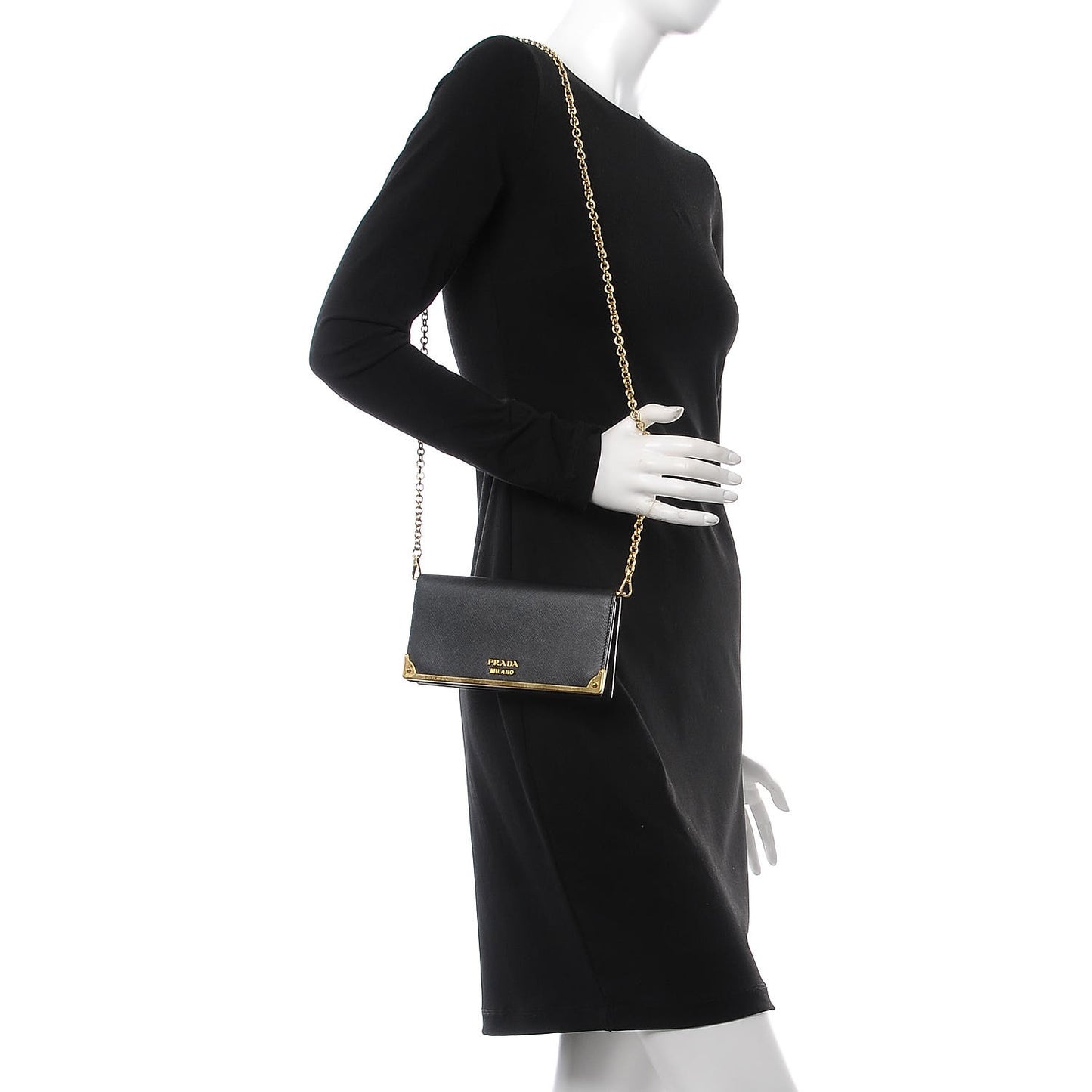 Saffiano Mini Cahier Crossbody Bag Black