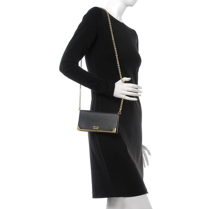 Prada Saffiano Mini Cahier Crossbody Bag Black 2 of 7