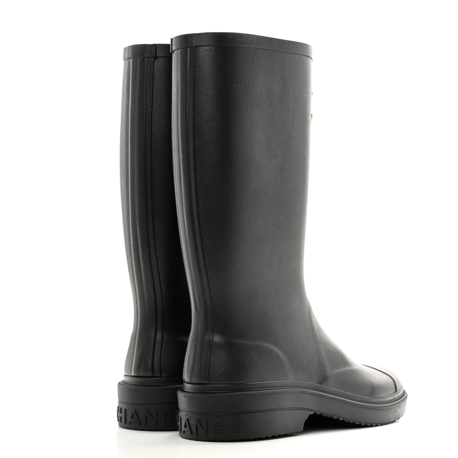 Chanel Caoutchouk CC High Boots 38 Black 4 of 11