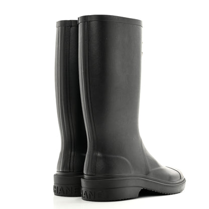Chanel Caoutchouk CC High Boots 38 Black 4 of 11