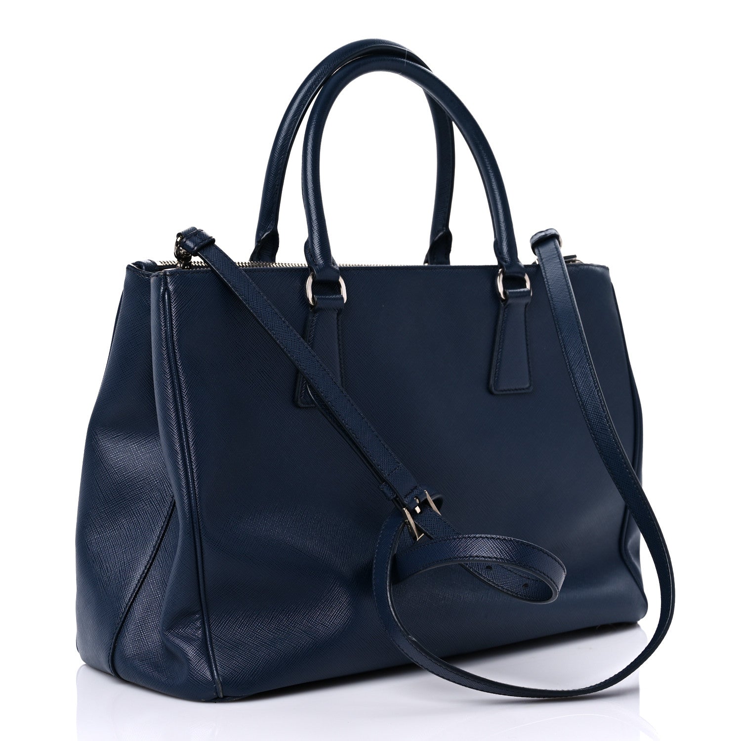 Prada Saffiano Medium Galleria Double Zip Tote Baltico 2 of 14