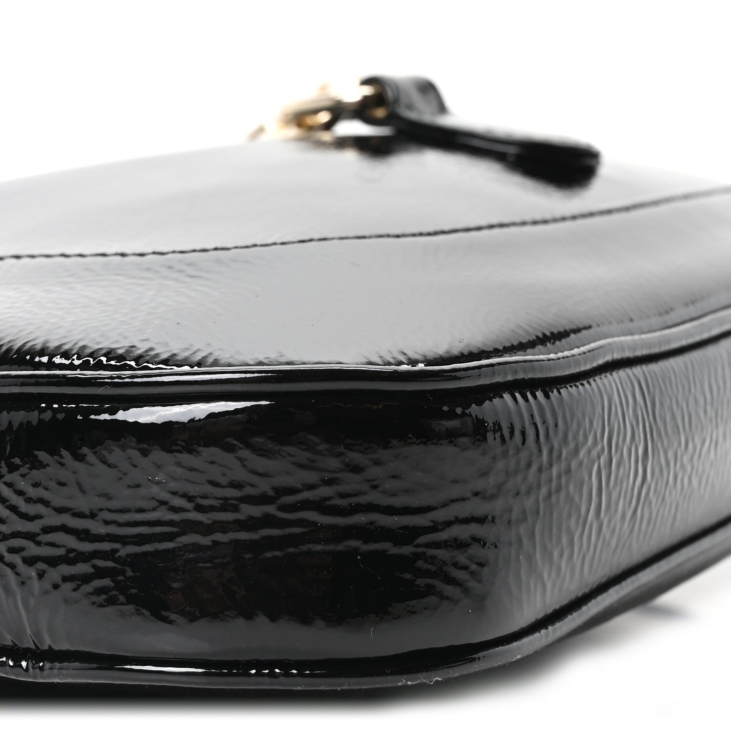 Patent Calfskin Small Jackie Shoulder Bag Black