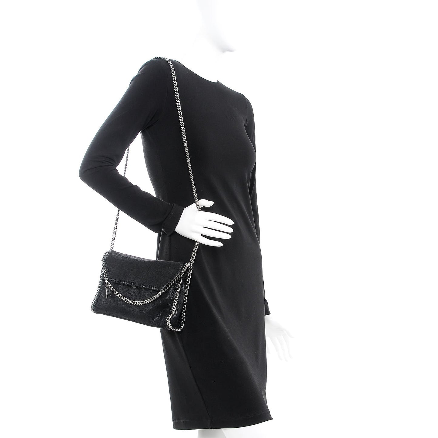 Shaggy Deer Mini Falabella Shoulder Bag Black