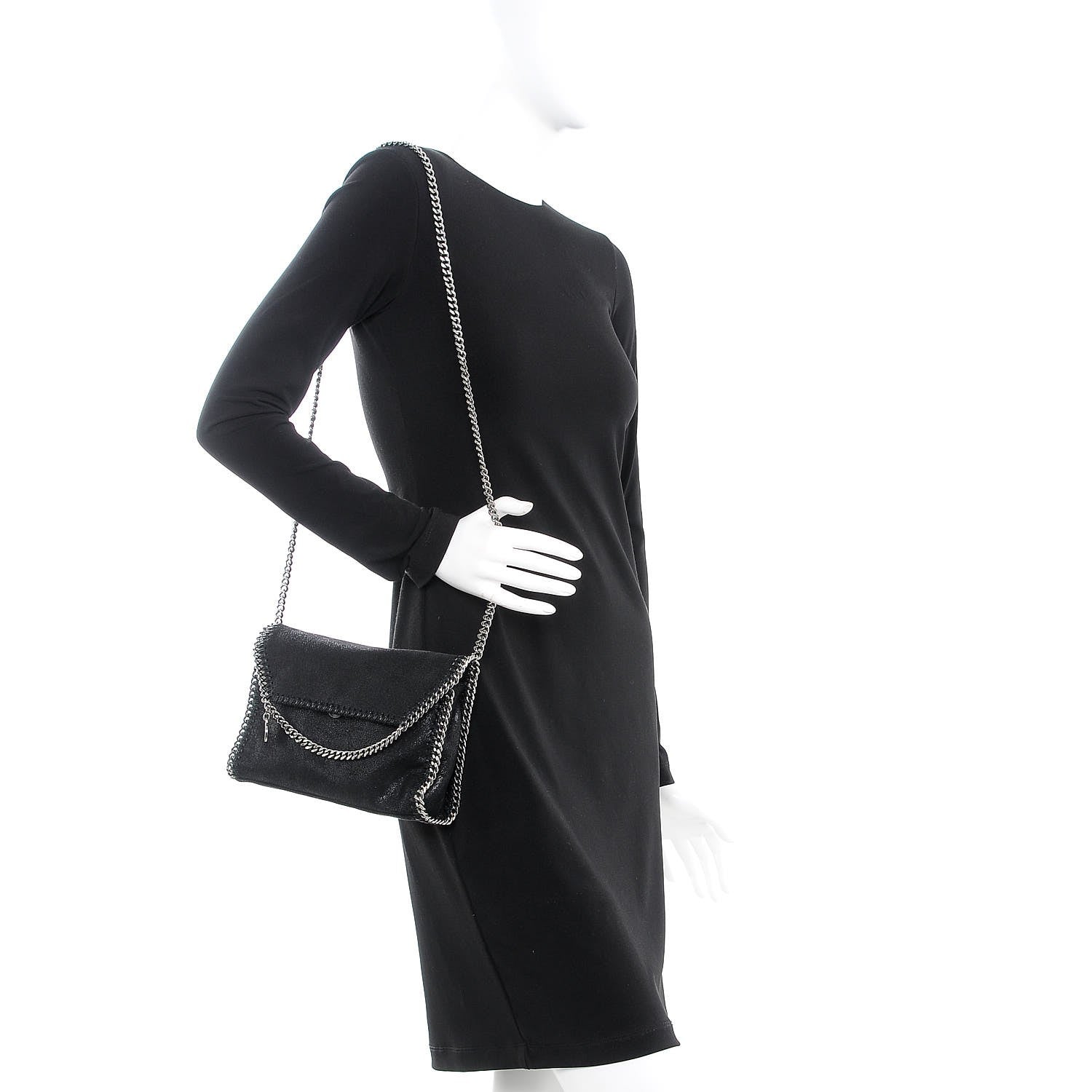 Stella McCartney Shaggy Deer Mini Falabella Shoulder Bag Black 2 of 8