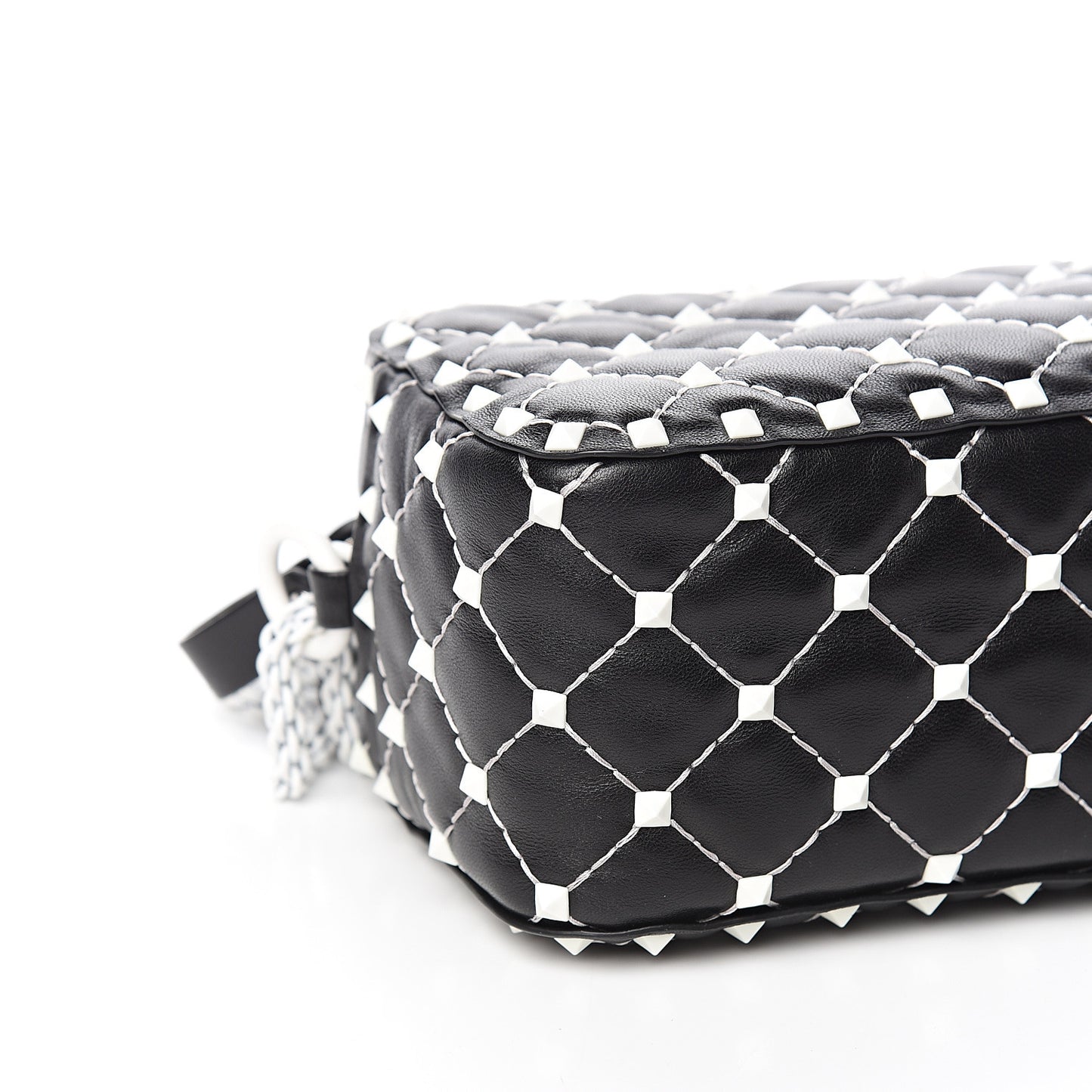 Lambskin Free Rockstud Spike Camera Bag Black