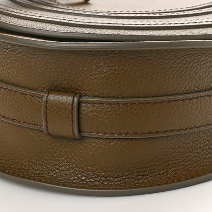 Chloe Grained Calfskin Medium Marcie Slim Round Crossbody Bag Dark Khaki 10 of 11