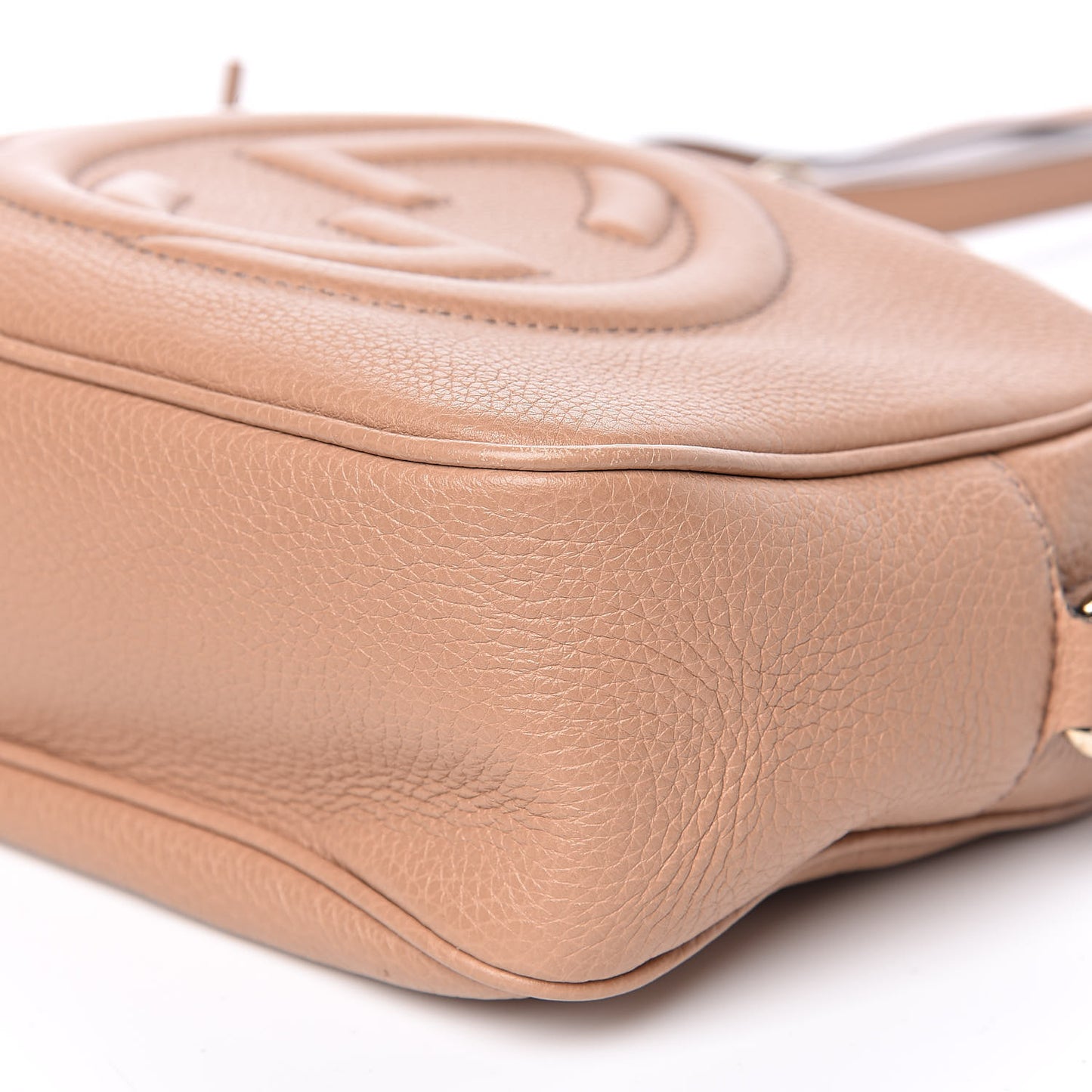 Pebbled Calfskin Small Soho Disco Bag Rose Beige