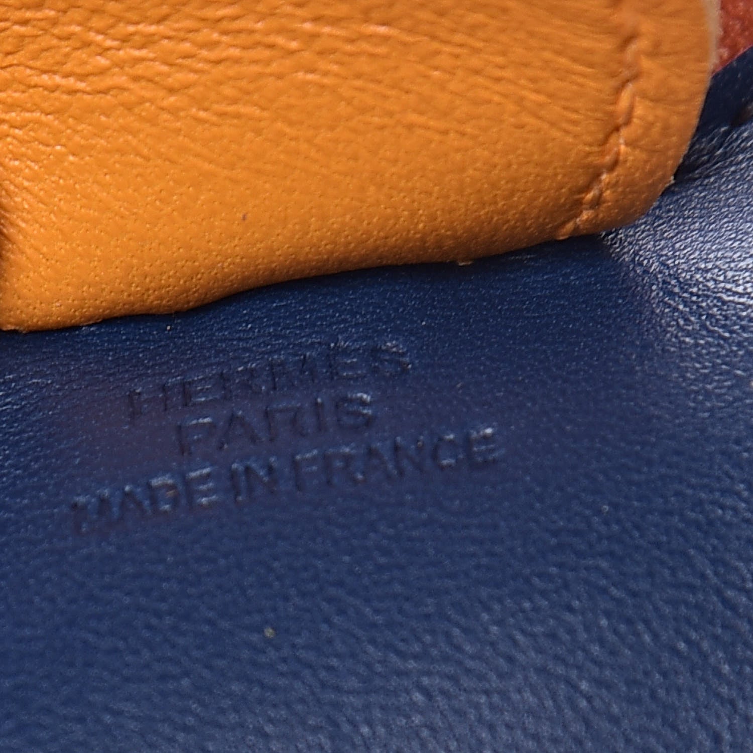 Hermes Milo Lambskin Grigri Rodeo Horse Bag Charm MM Bleu de Malte Cornaline Jaune D'Or 3 of 4