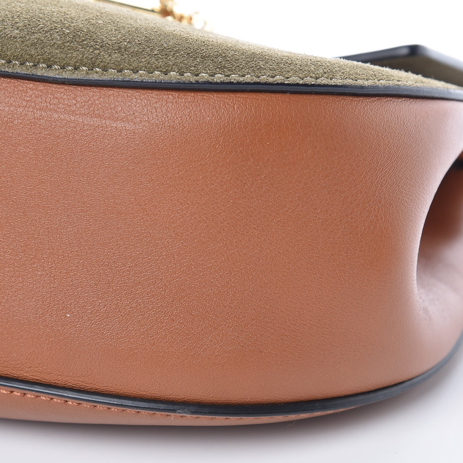 Chloe Suede Smooth Calfskin Drew Shoulder Bag Caramel 9 of 9