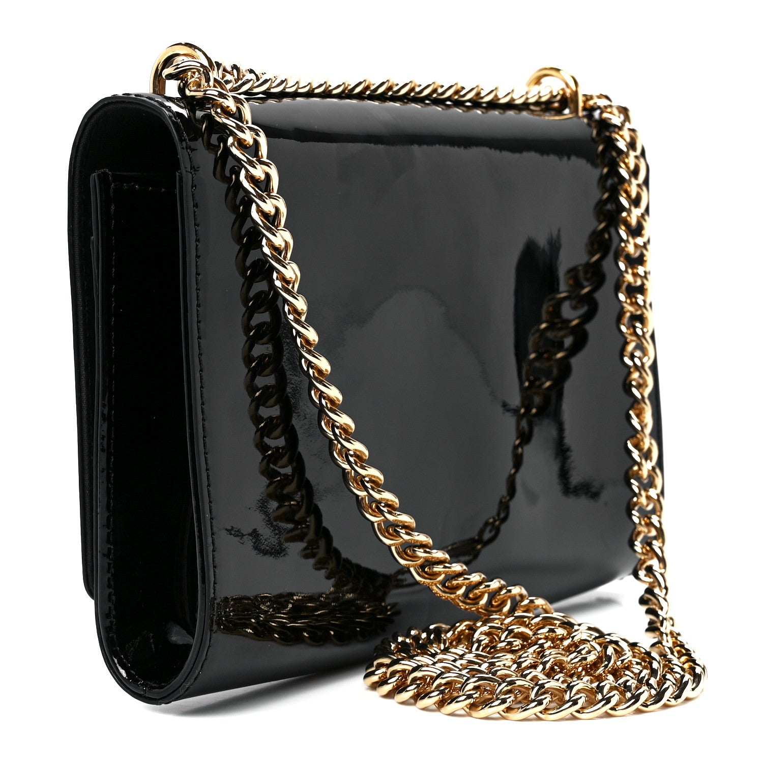 Louis Vuitton Patent Chain Louise MM Black 3 of 10