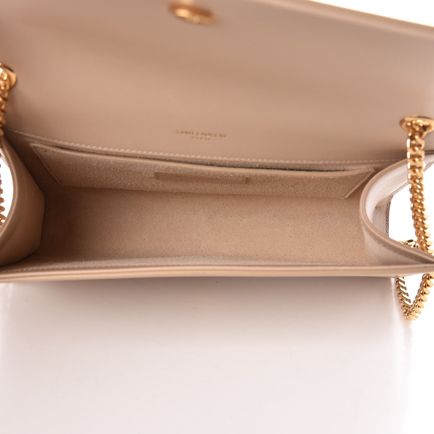 Smooth Calfskin Medium Classic Monogram Kate Tassel Satchel Dark Beige