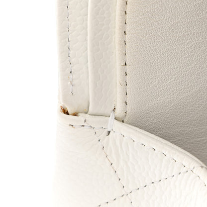 Chanel Caviar Quilted Jumbo Double Flap White 12 of 20