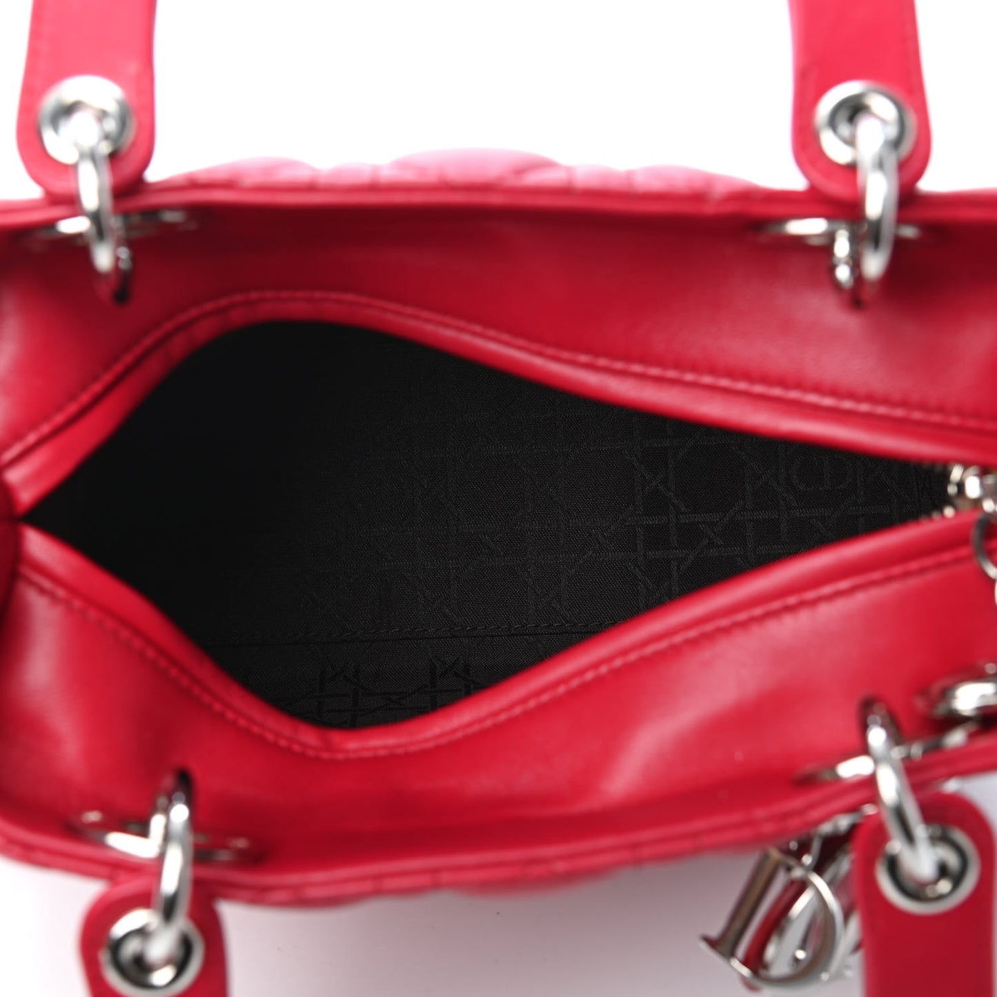 Lambskin Cannage Medium Lady Dior Red