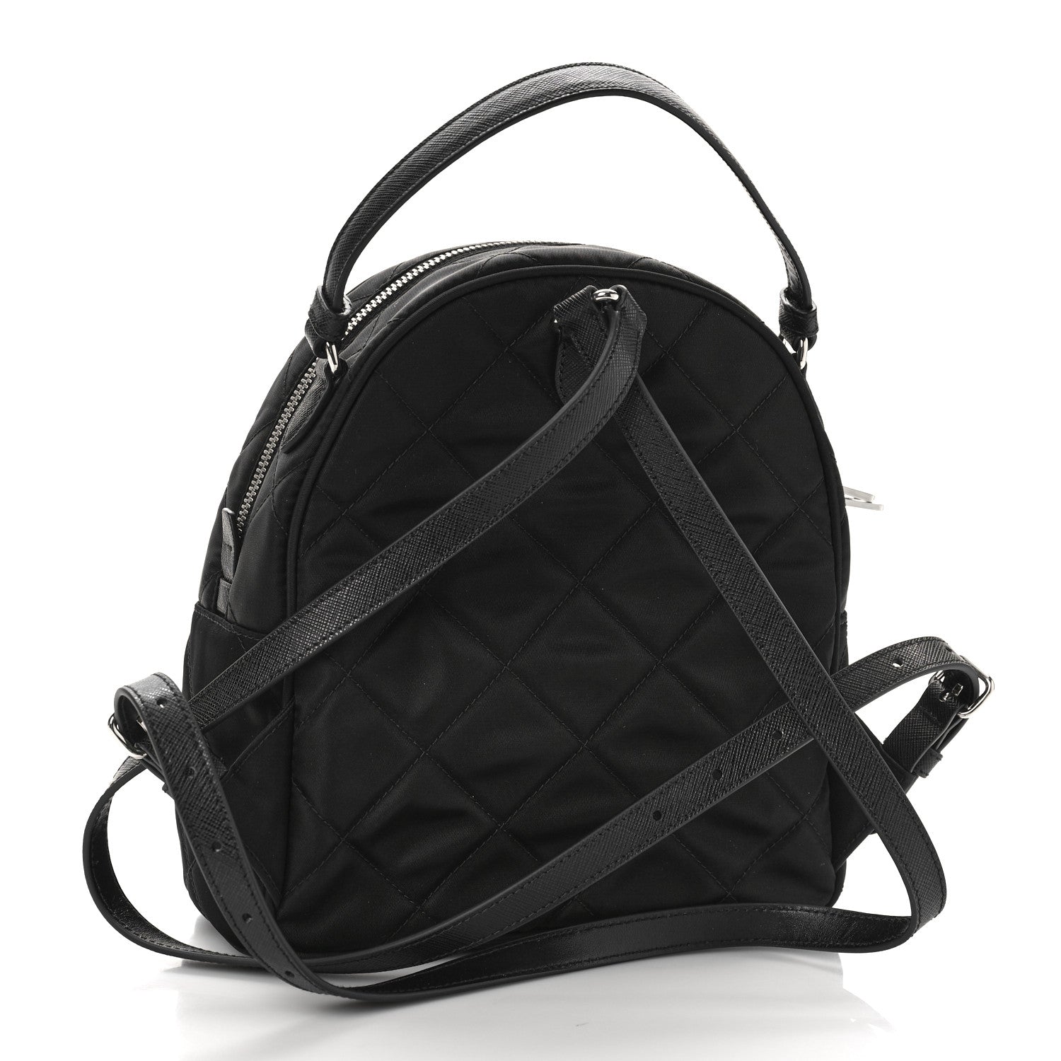Prada Nylon Tessuto Impuntu Quilted Backpack Black 3 of 8