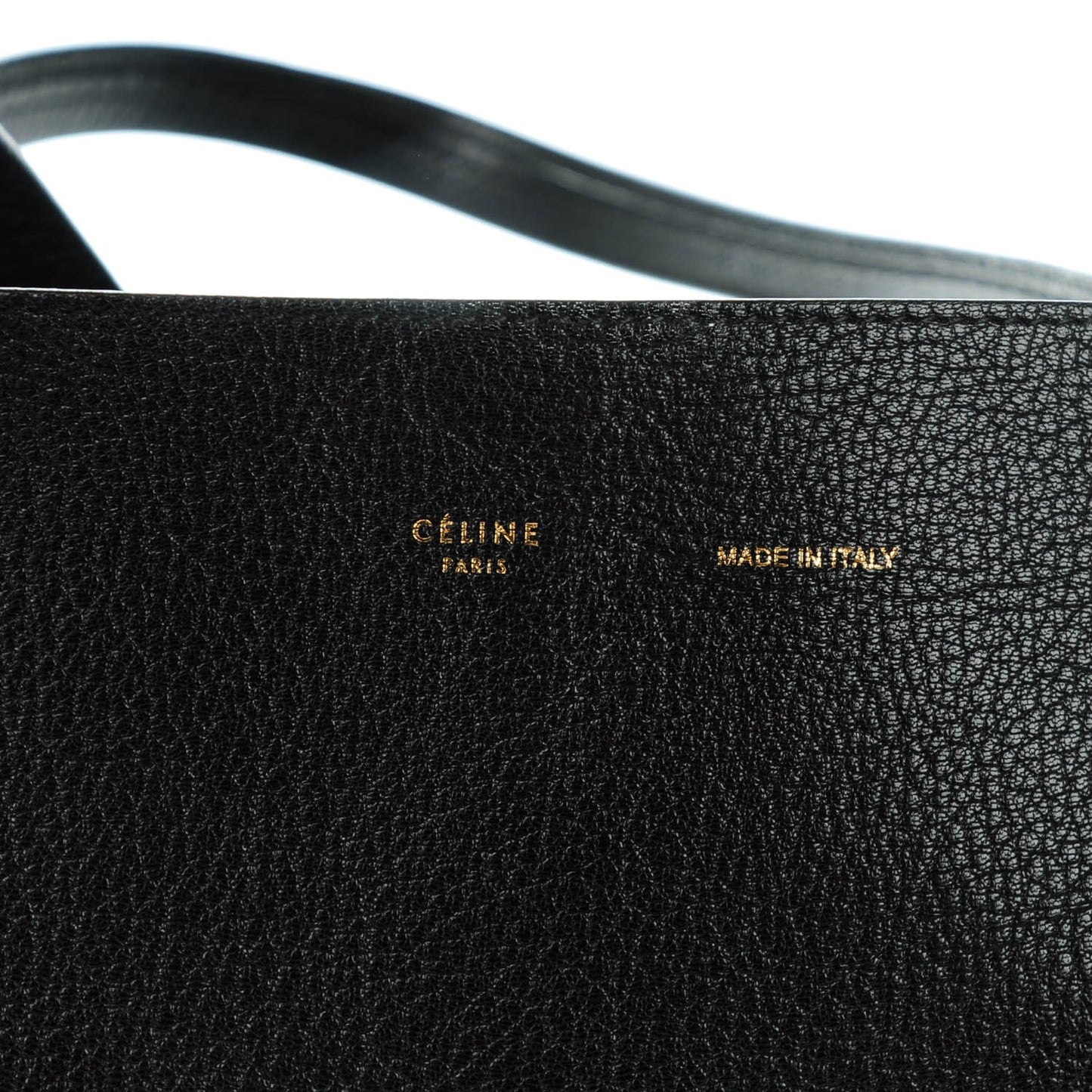 Goatskin Horizontal Zipper Gusset Cabas Black