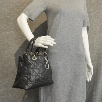 Christian Dior Lambskin Cannage Soft Lady Dior Tote Black 2 of 14