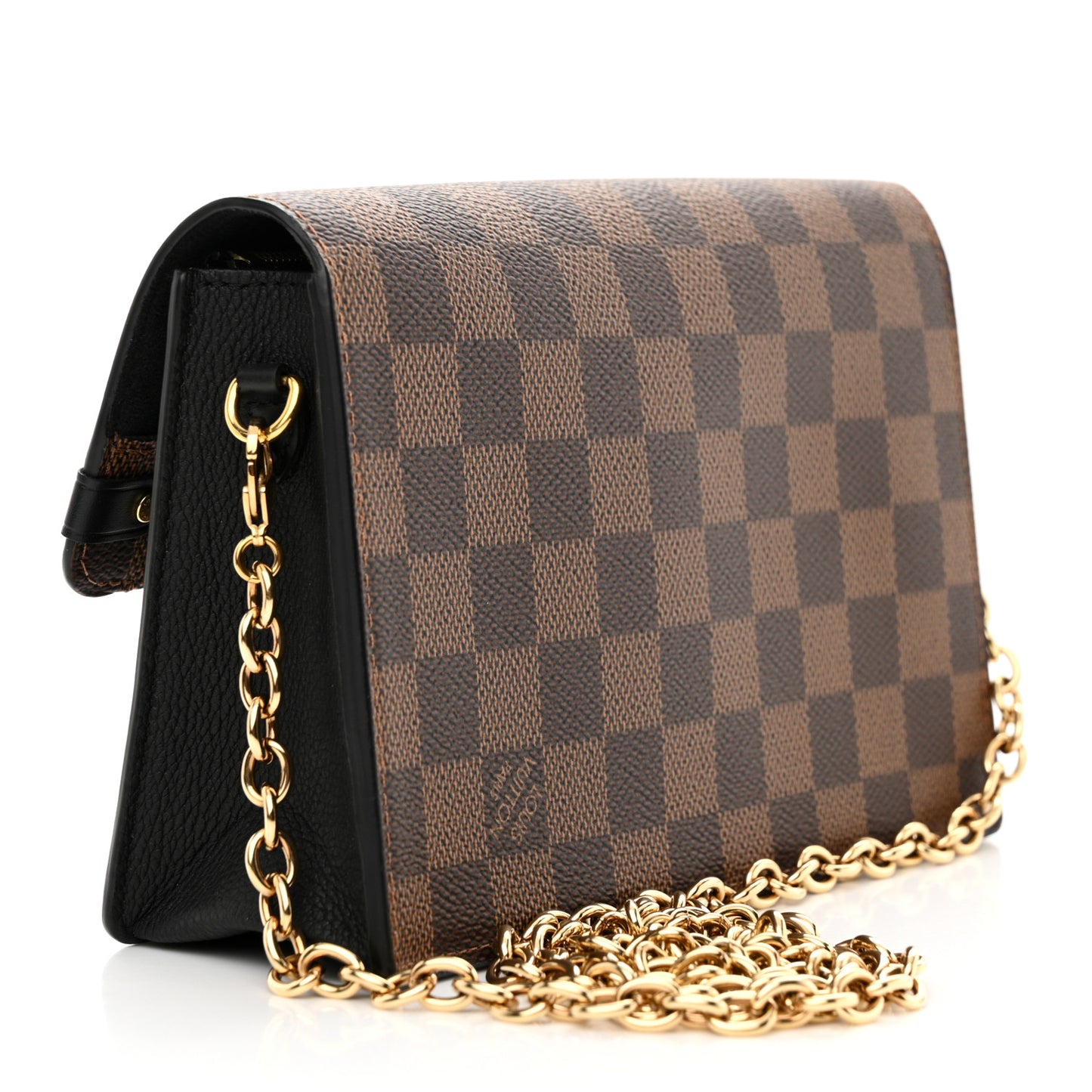 Damier Ebene Vavin Chain Wallet Black