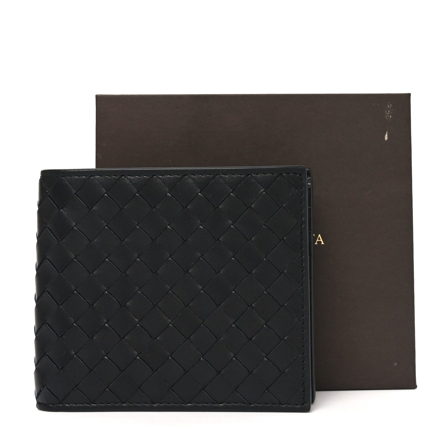 Nappa Intrecciato Bi-Fold Wallet Black