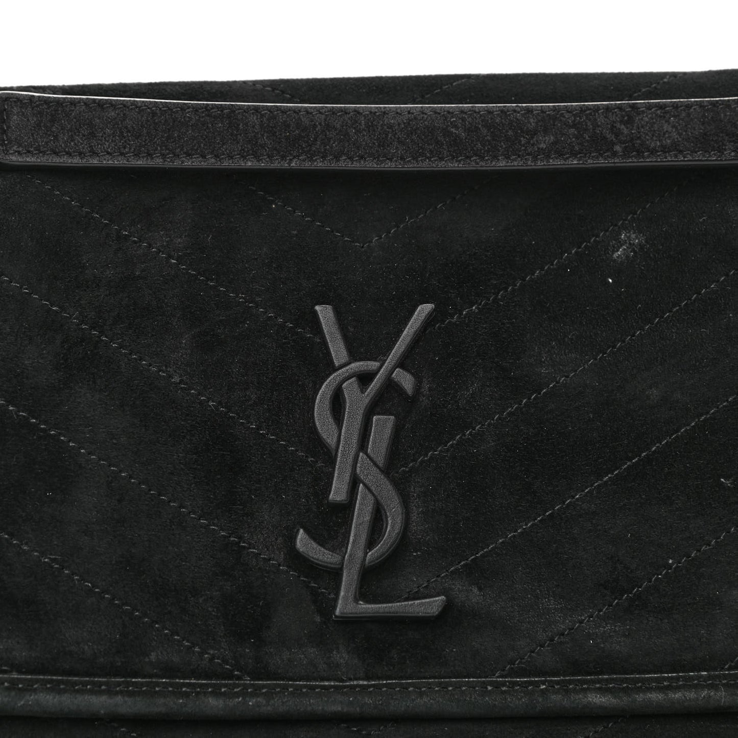 Suede Monogram Medium Niki Chain Satchel Black