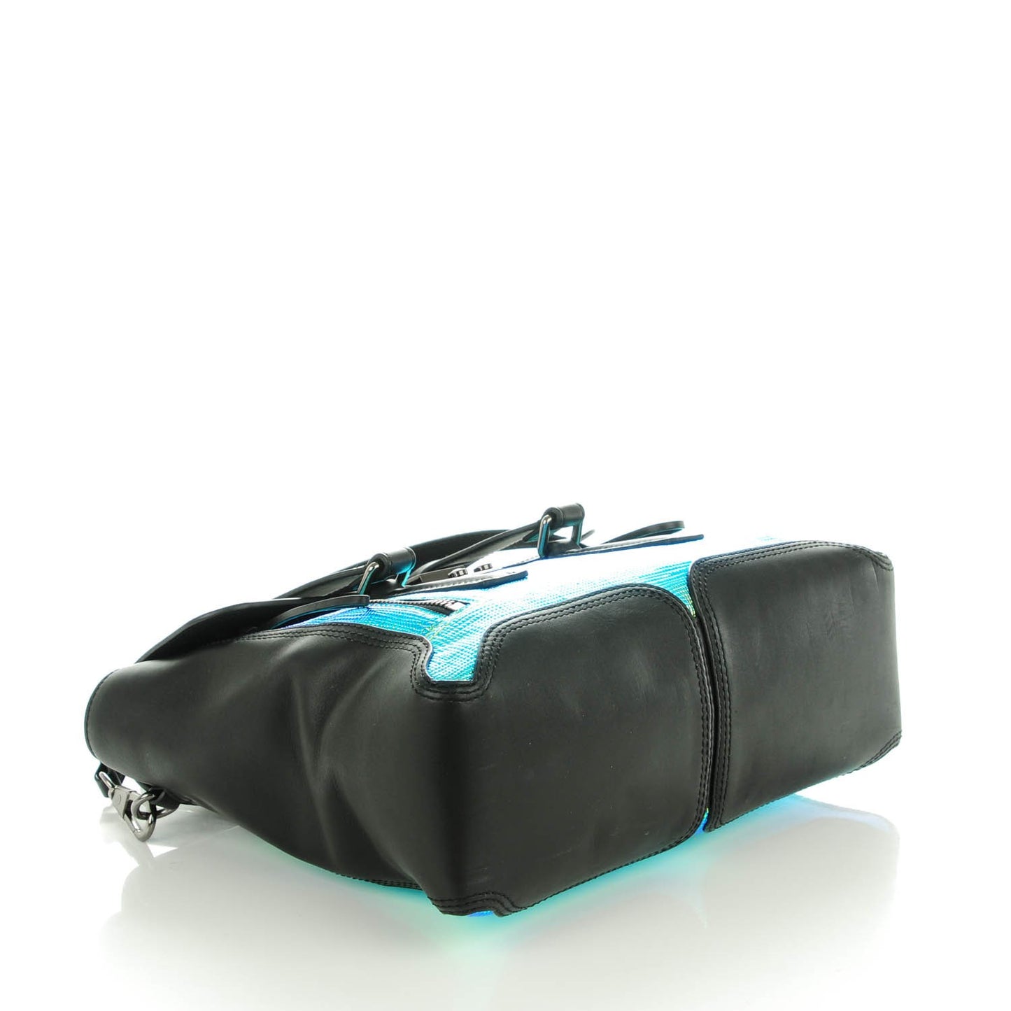 3.1 Textured Holographic Stamped Calfskin Medium Pashli Satchel Black