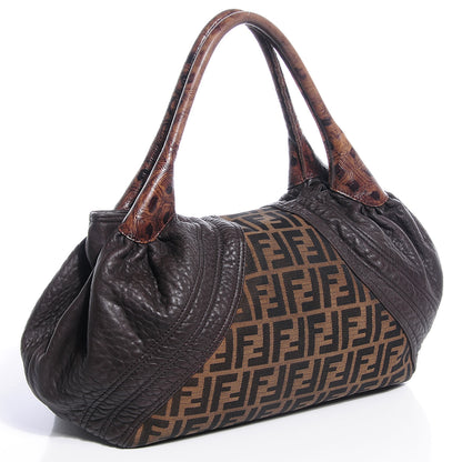 Fendi Zucca Nappa Nuvolata Vitello Tortuga Spy Tobacco Moro 3 of 10