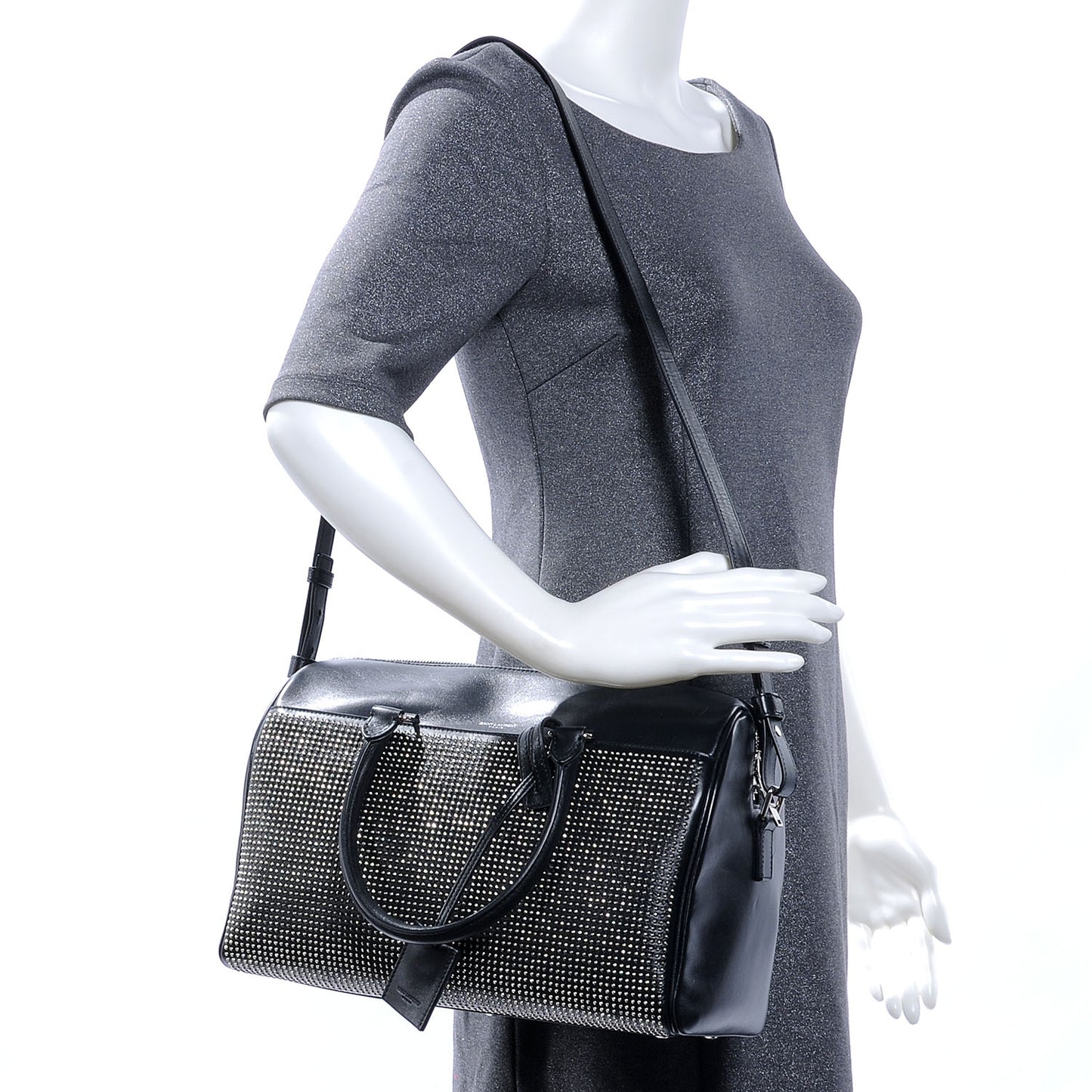 Leather Studded Duffle 6 Black