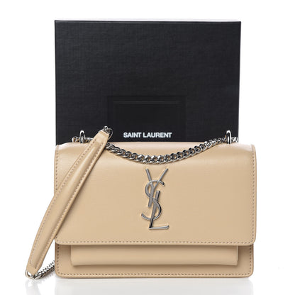 Saint Laurent Calfskin Monogram Sunset Chain Wallet Nude Powder 11 of 11