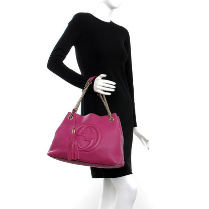 Gucci Cellarius Calfskin Medium Soho Chain Shoulder Bag Bright Bouganville 2 of 14