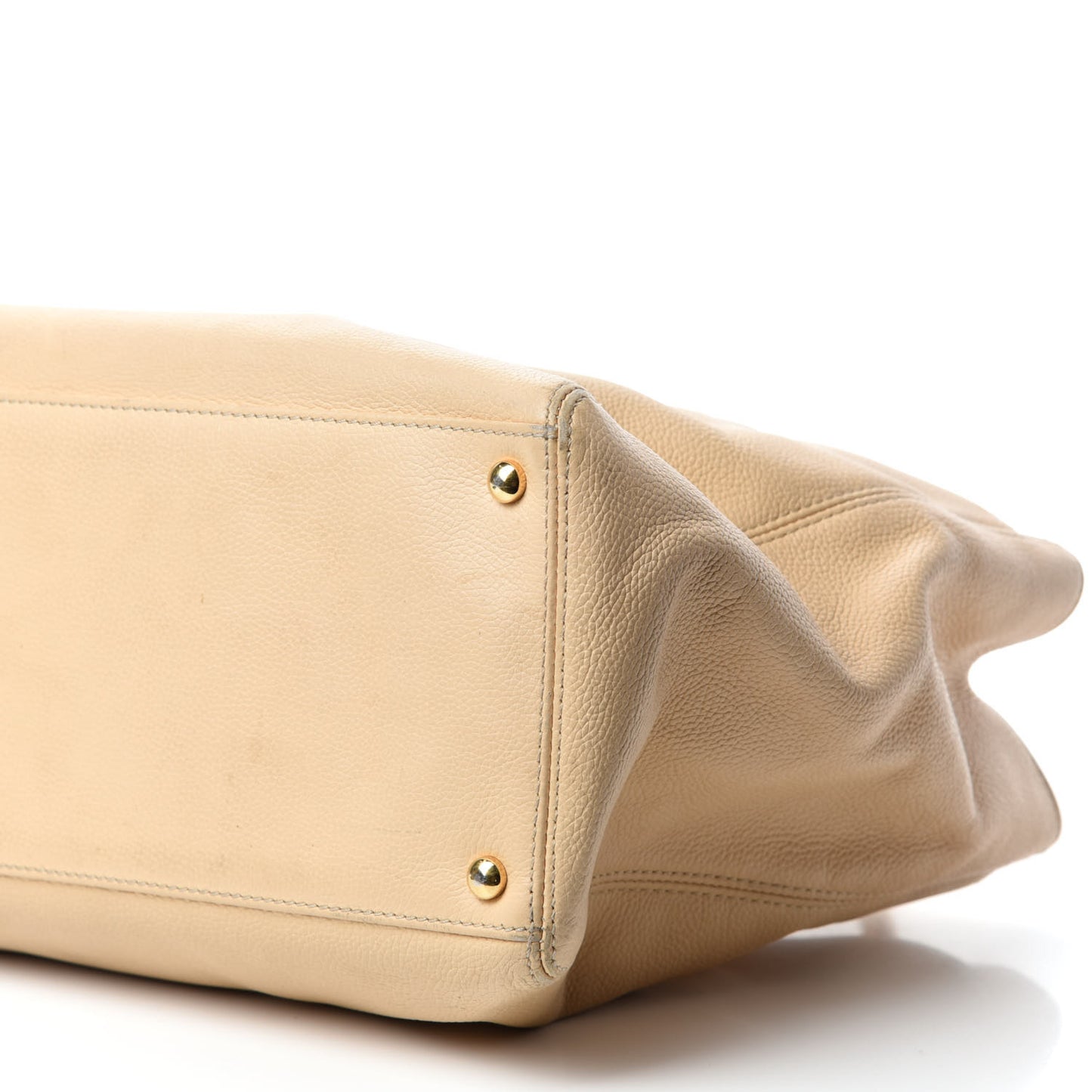 Calfskin Cerf Executive Shopper Tote Beige Clair