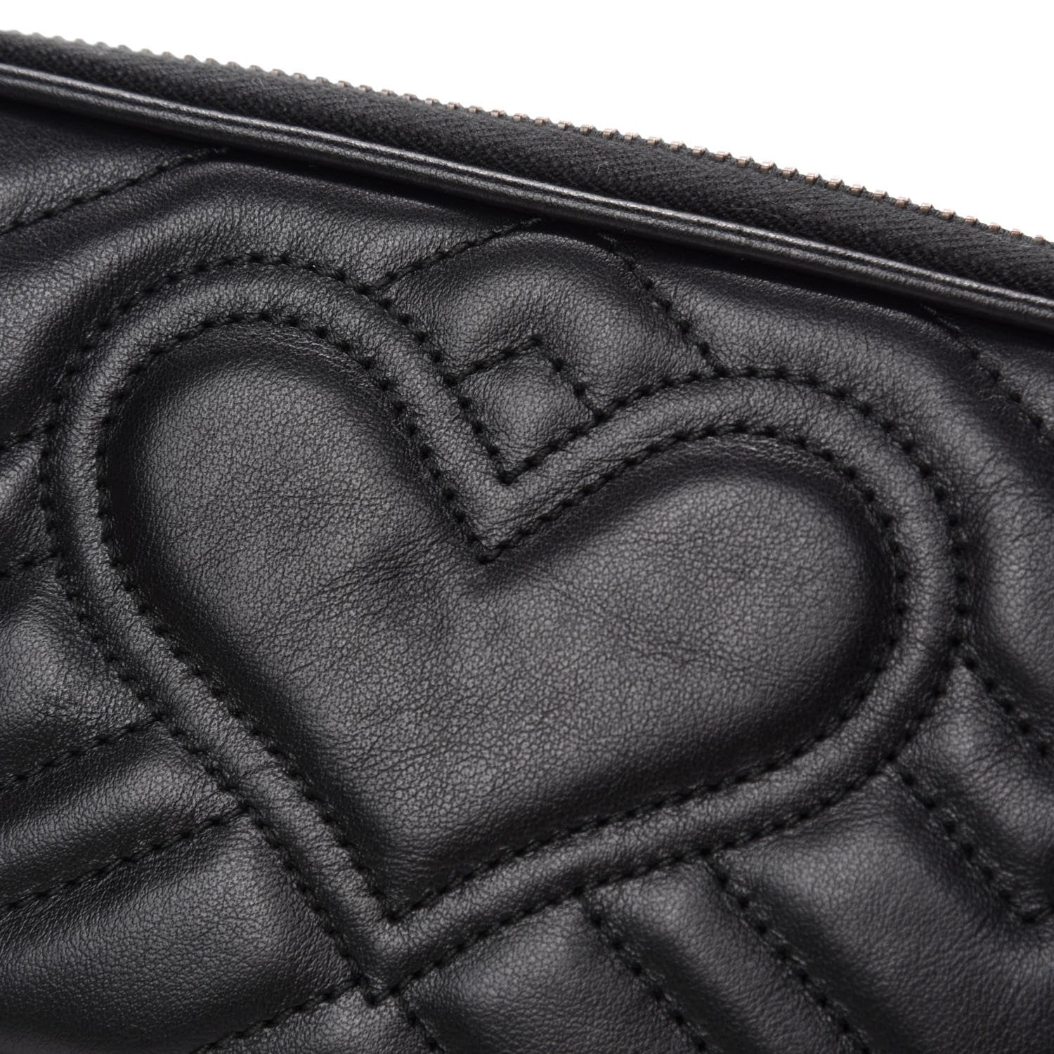 Gucci Calfskin Matelasse Mini GG Marmont Chain Crossbody Bag Black 8 of 12