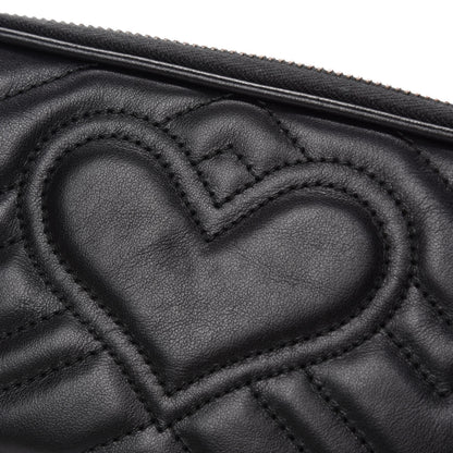 Gucci Calfskin Matelasse Mini GG Marmont Chain Crossbody Bag Black 8 of 12