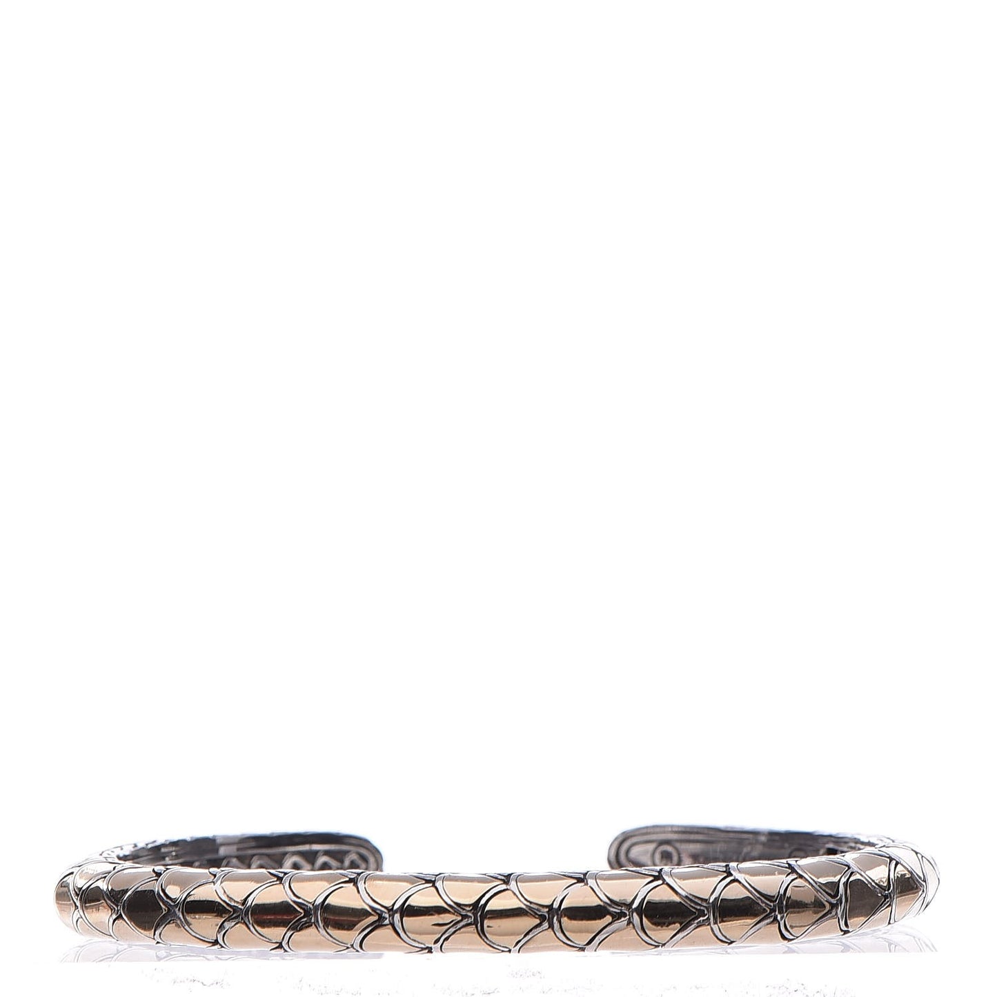 Sterling Silver 18K Yellow Gold Flex Naga Cuff Bracelet M