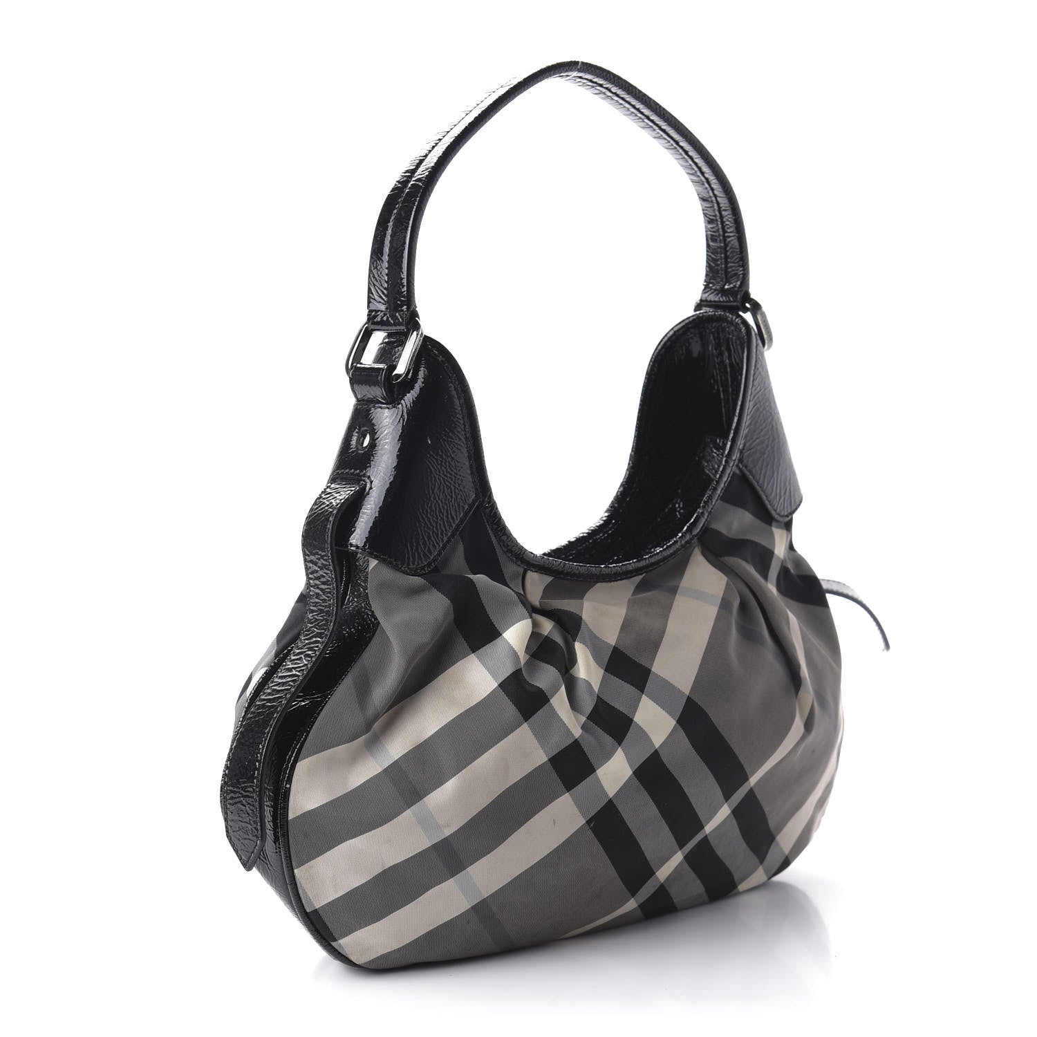 Burberry Beat Check Small Brooklyn Hobo Black 3 of 9