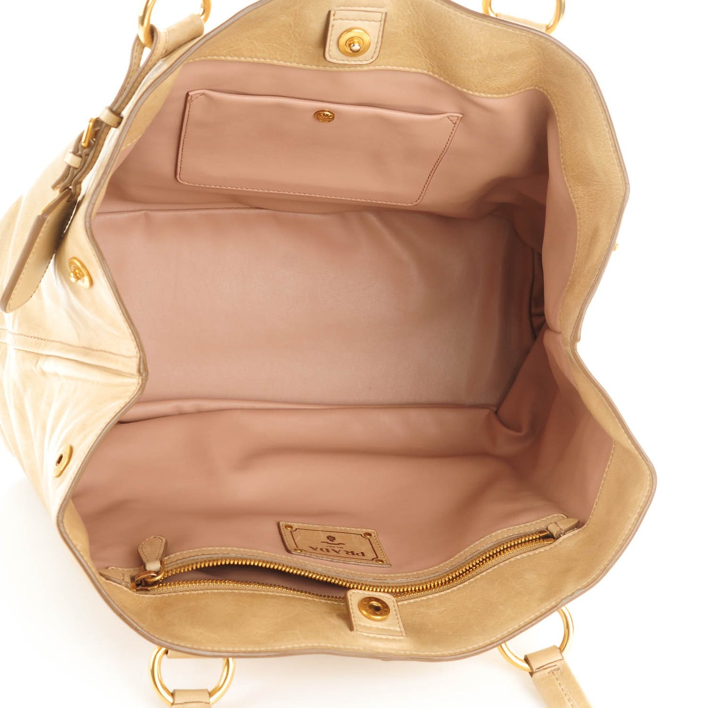 Vitello Shine Shoulder Bag Quarzo