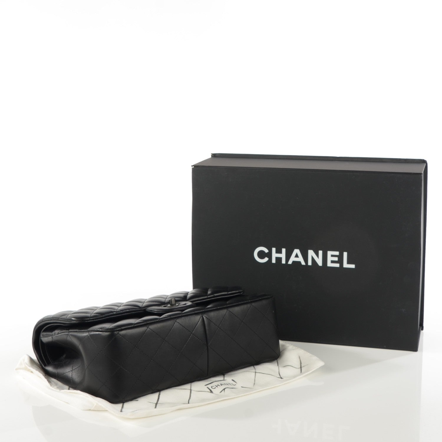 Chanel Lambskin Quilted Jumbo Double Flap So Black 4 of 9