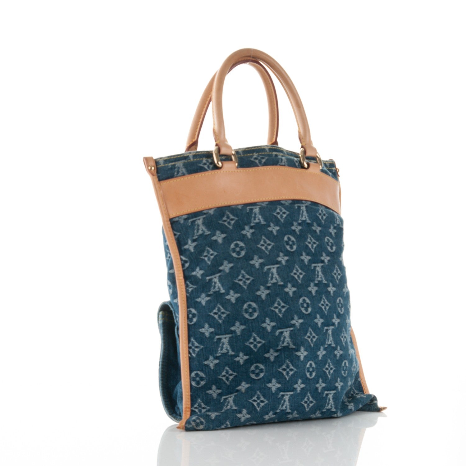 Louis Vuitton Monogram Denim Sac Plat Blue 3 of 8