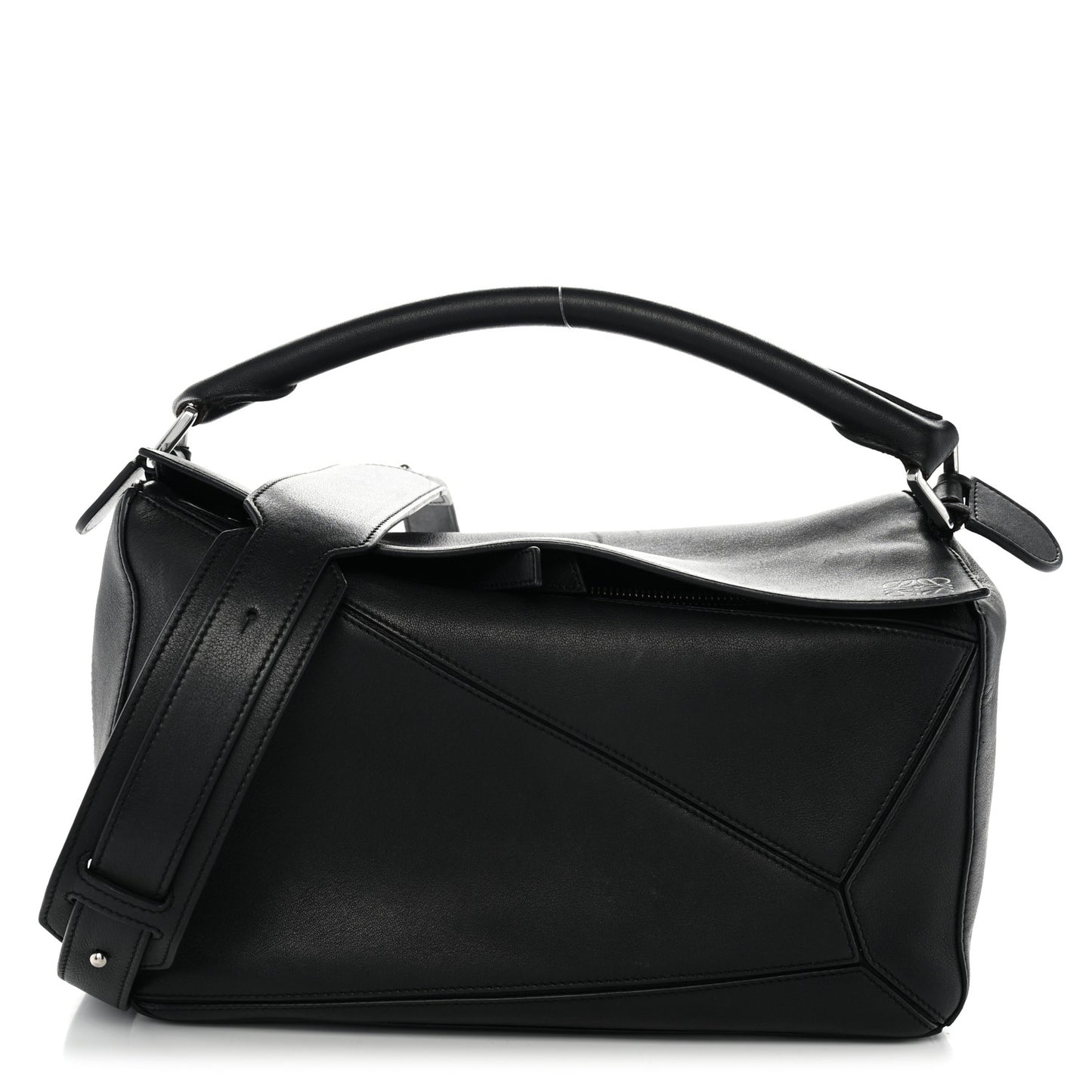 Calfskin Medium Puzzle Bag Black