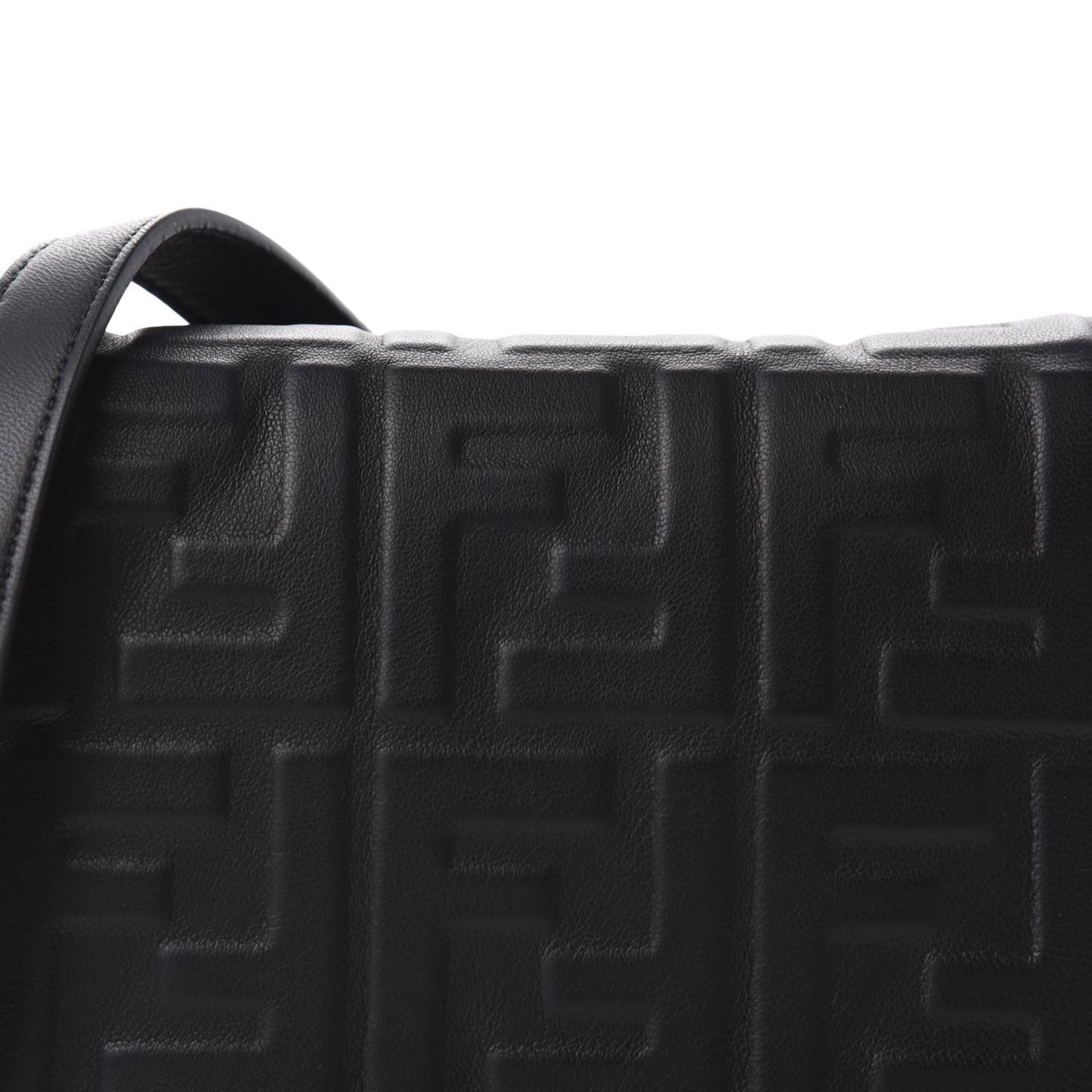 Nappa FF 1974 Embossed Mini Expandable Flap Bag Black