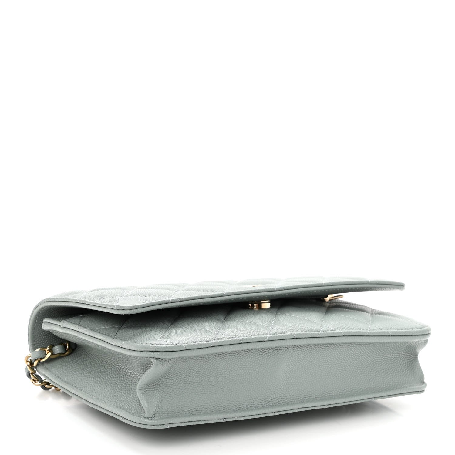 Chanel Caviar Quilted Wallet On Chain WOC Light Gray 4 of 11