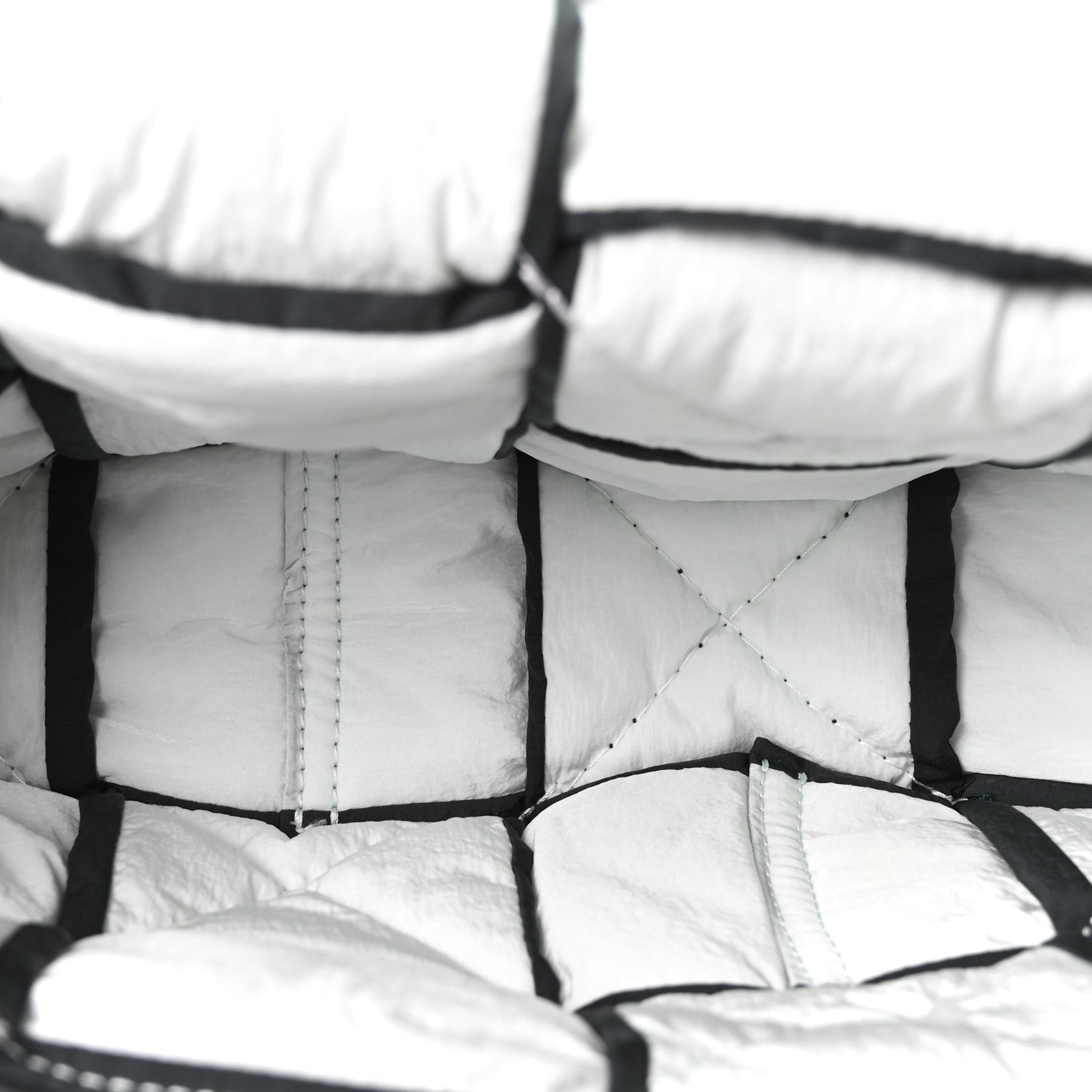 Bottega Veneta Nylon Intrecciato Padded Tech Cassette Bag Black White 6 of 11