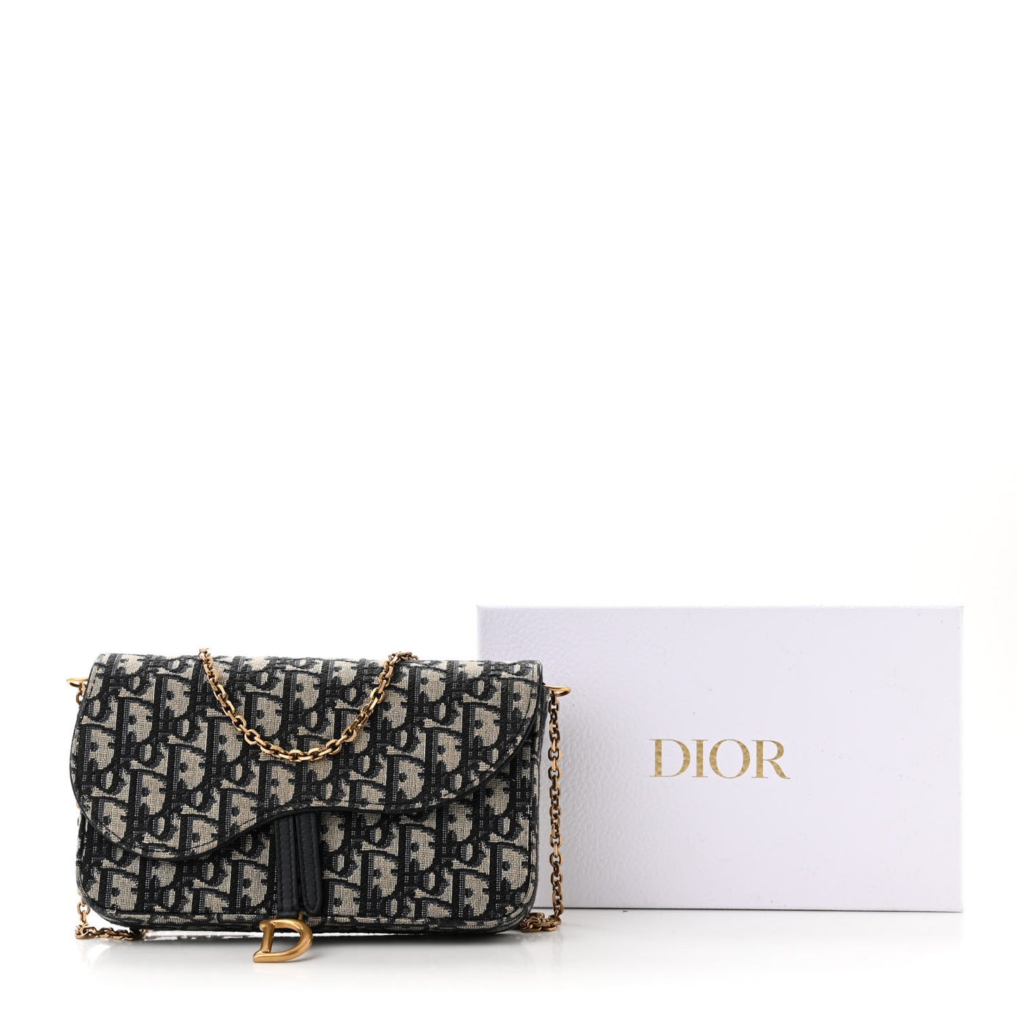 Oblique Saddle Chain Pouch Blue