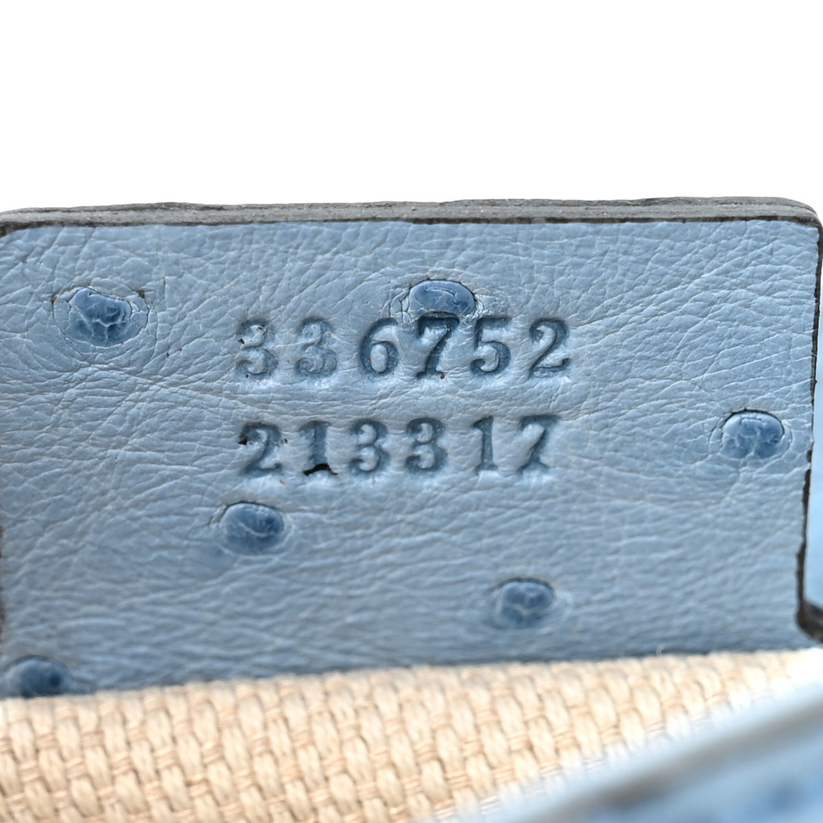 Gucci Ostrich Medium Soho Flap Crossbody Blue 7 of 11