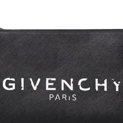 Givenchy Textured Coated Canvas Iconic Prints Flat Medium Clutch Bag Black 7 of 8