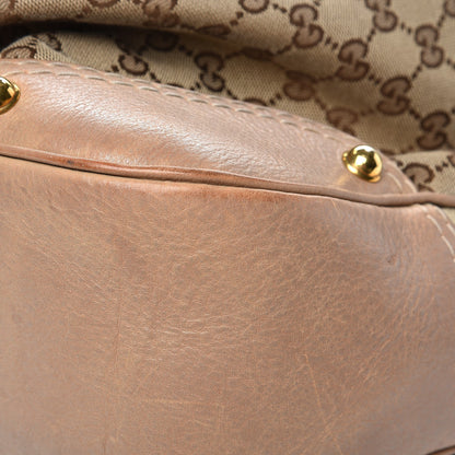 Gucci Monogram Large Jockey Hobo Beige 11 of 12